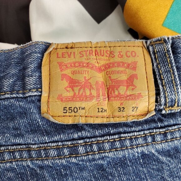 Levis 550 Boys Relaxed Fit Jeans Size 12 Husky W32 x L27 Blue Denim - Picture 9 of 9